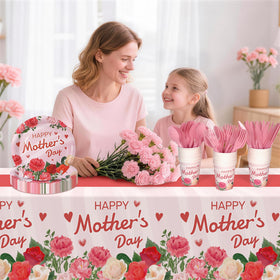 Childom tablecloth—pink protective cover for tables.