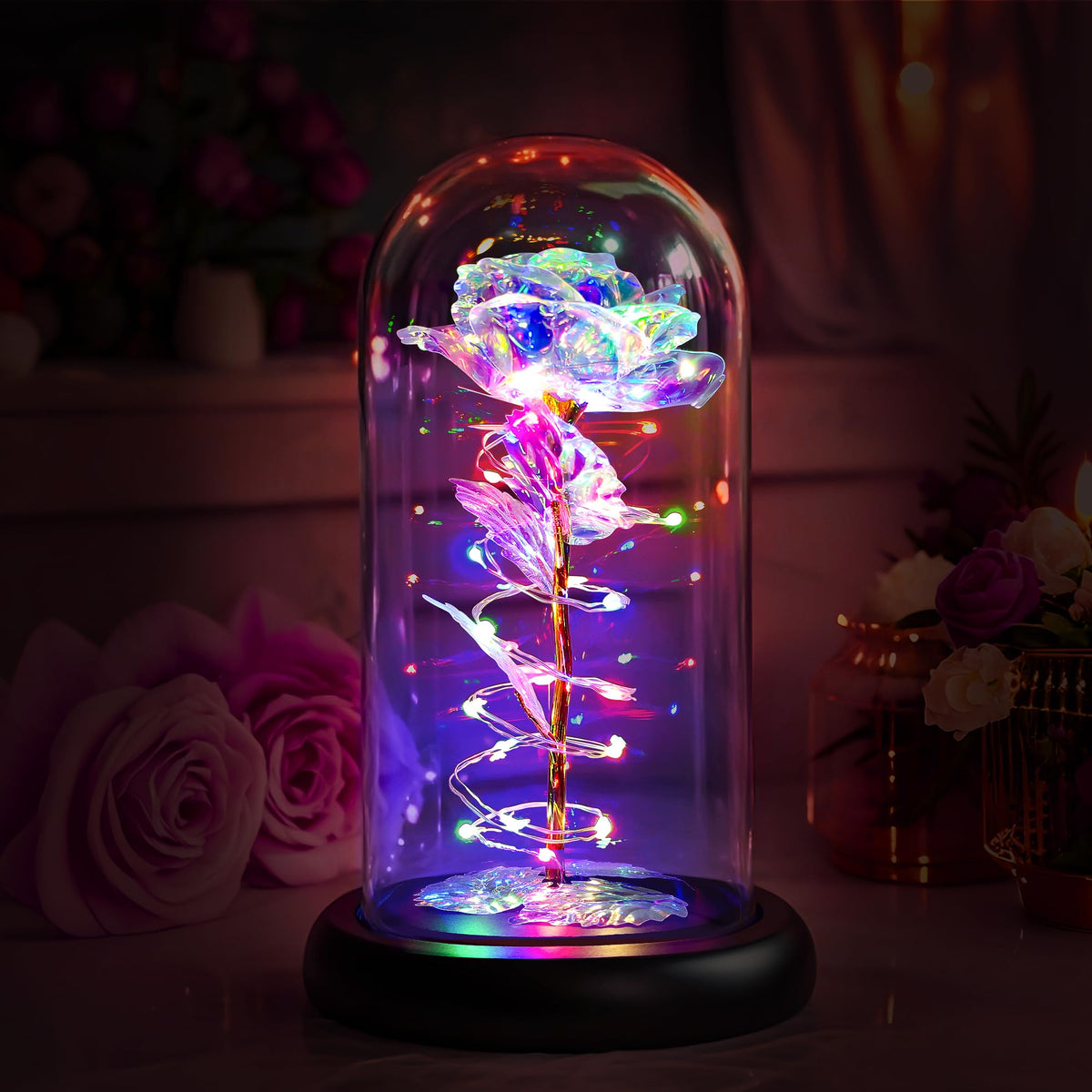 Childom wrapped rose gift package signals thoughtful ready-to-give presentation