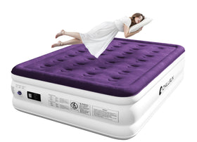 CHILLSUN full air mattress with built-in pump, front view showing quick inflation.