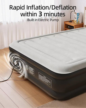 CHILLSUN air mattress with non-slip bottom stays in place on different floors.