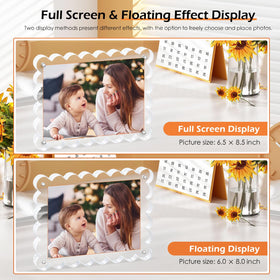 Chivalral 10mm + 10mm UV-blocking acrylic layers protect photos.