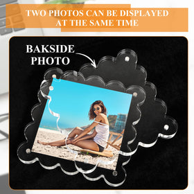 Chivalral freestanding portrait display keeps photos secure.