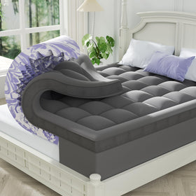 ChiXpace dual-layer topper with 2in gel memory foam for cooling comfort on queen beds.