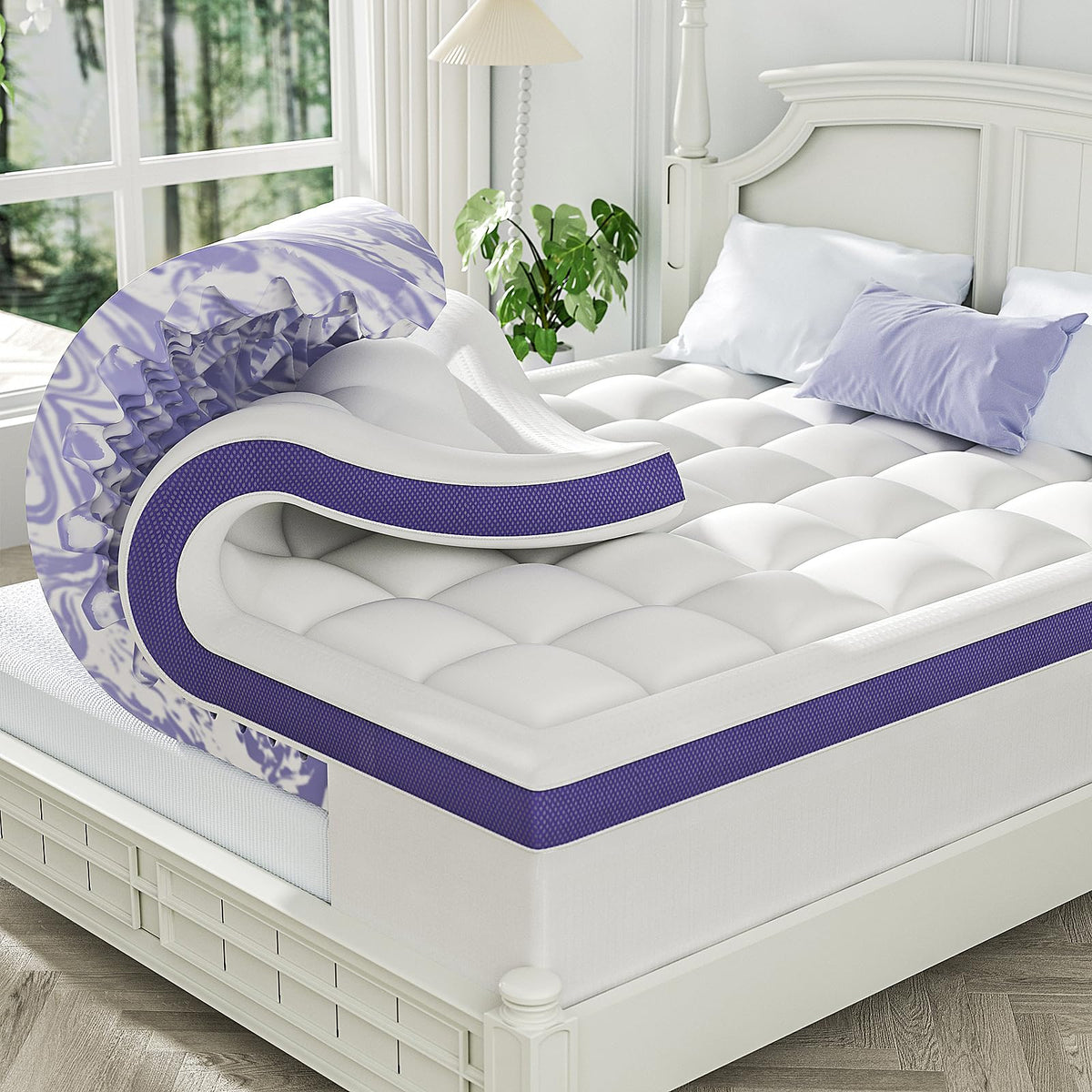 ChiXpace dual-layer topper with gel memory foam core for cooling comfort.