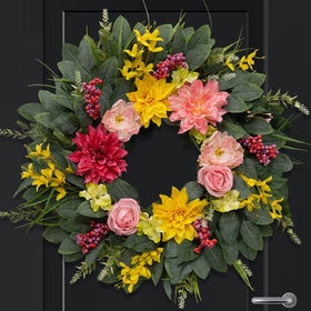 Chiyinbao entryway eucalyptus wreath for inviting entryway decor