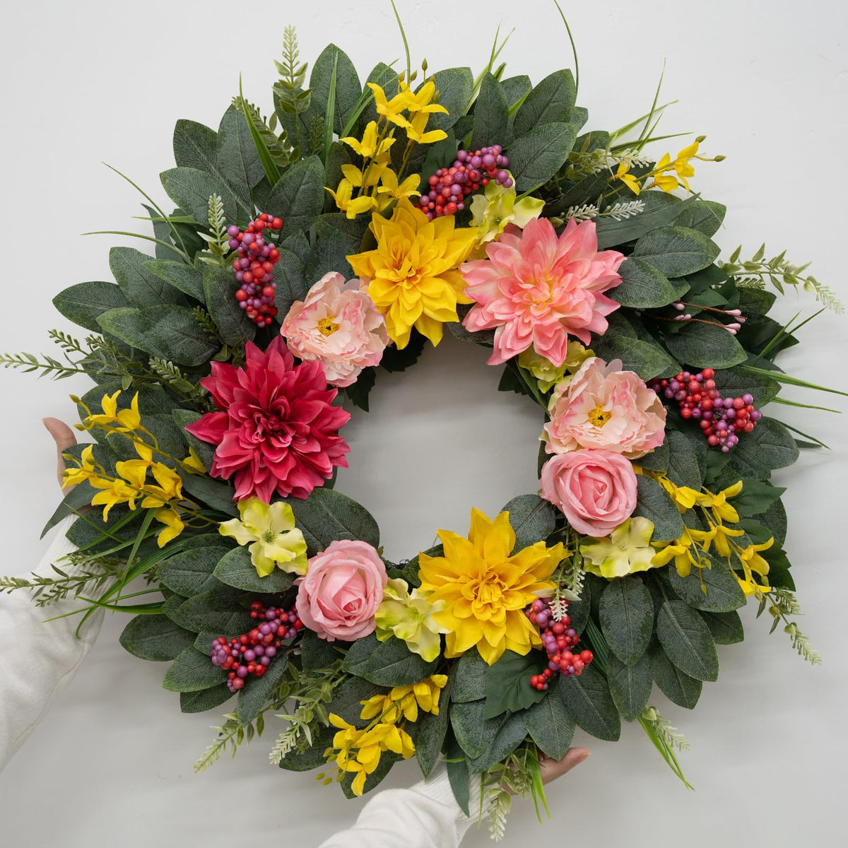 Chiyinbao farmhouse door decor with rustic charm and fresh greenery