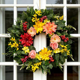 Chiyinbao green leaves wreath for indoor or outdoor decor with lasting charm