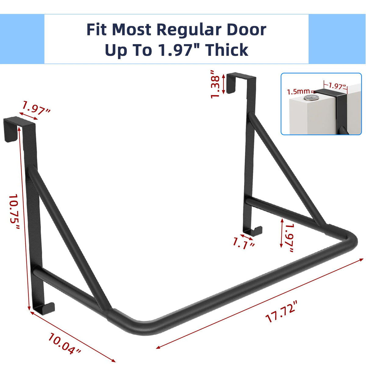 CHJgroup fits most doors up to 1.97 in thick for versatile placement.