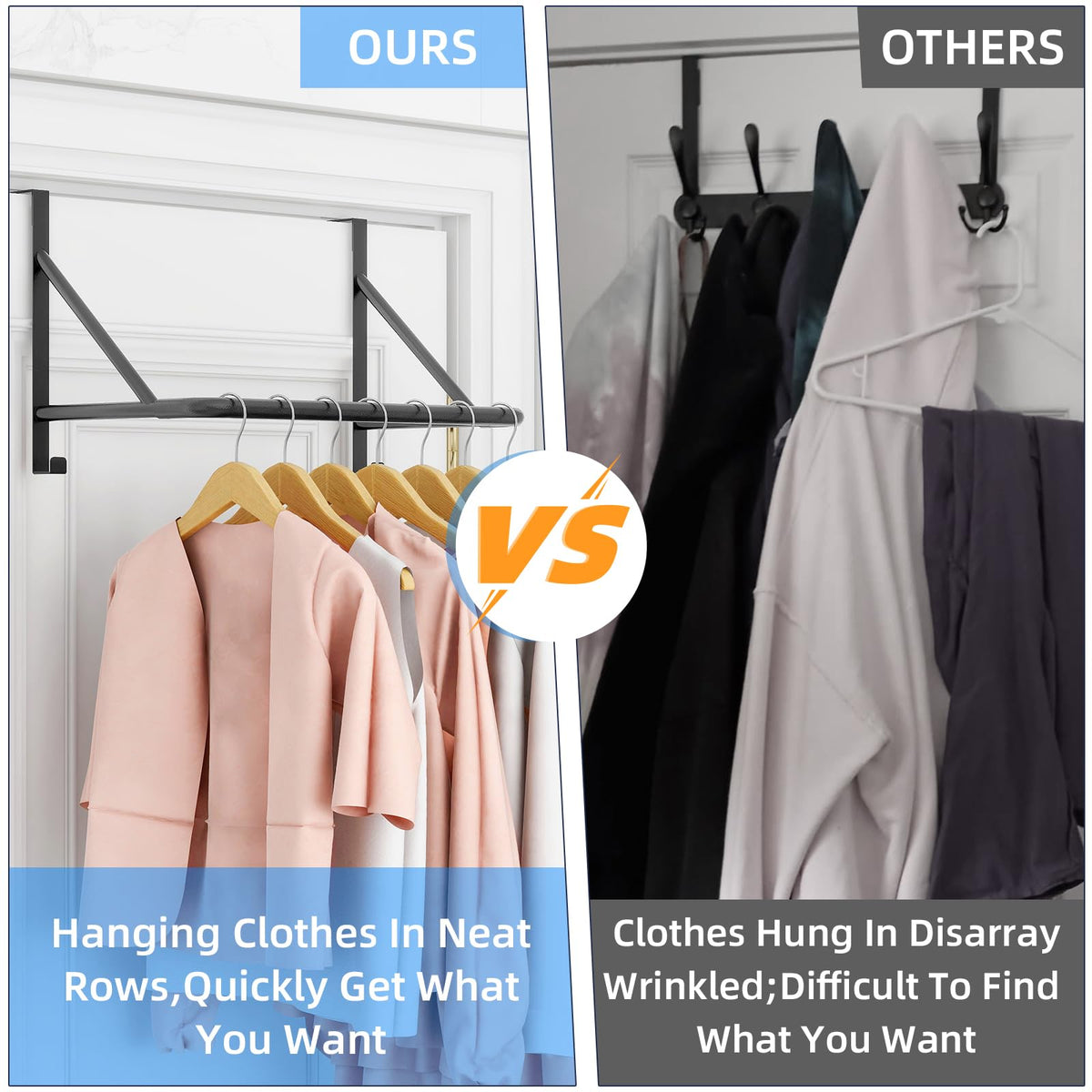 CHJgroup space-saving door rack maximizes bedroom, bathroom, and kitchen organization.