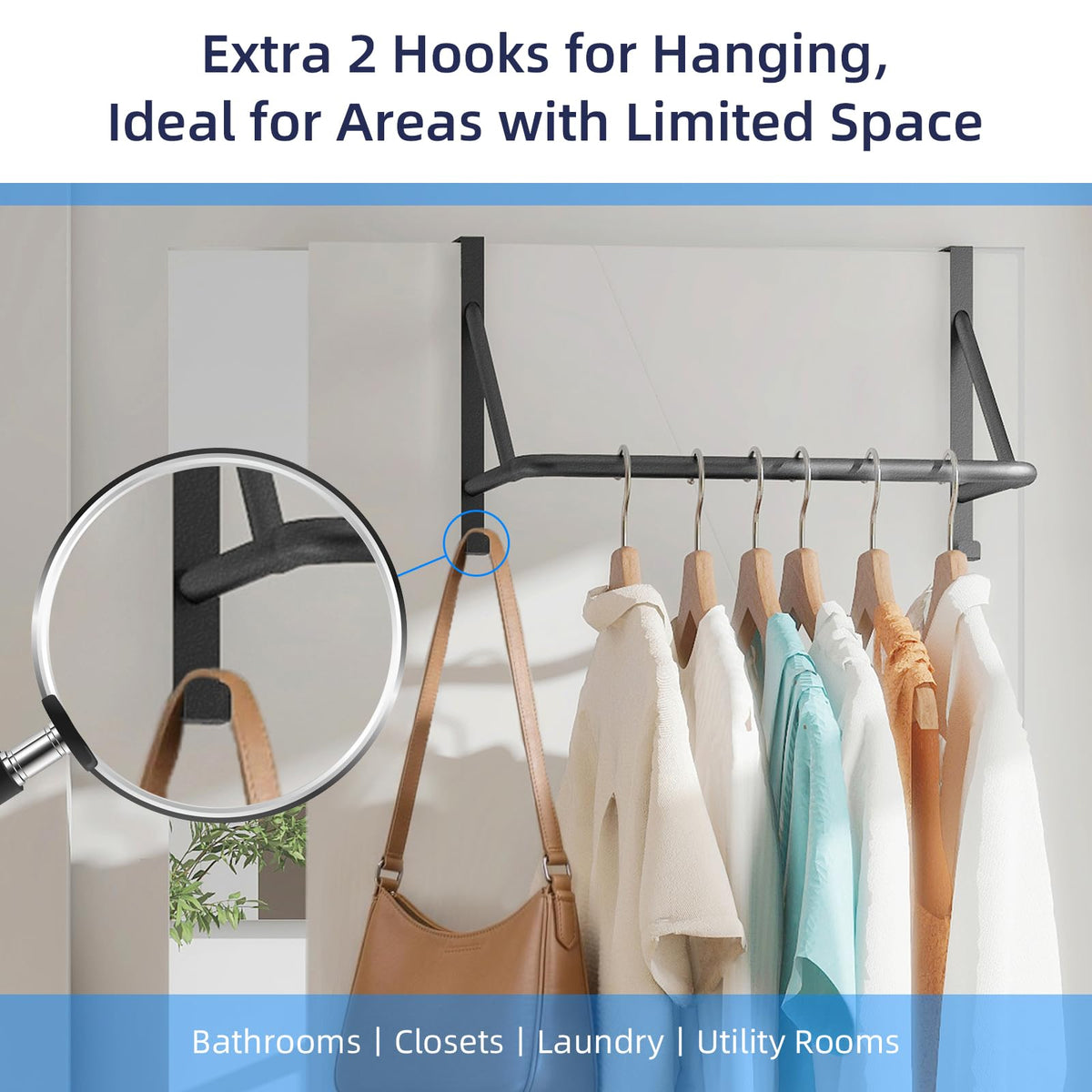 CHJgroup thickened metal rod provides strong support for daily drying and organization.