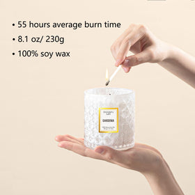 Chloefu LAN gardenia candle with natural soy wax for smokeless burn