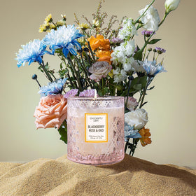 Chloefu LAN rose candle as home decor and fragrance accent