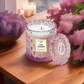 Chloefu LAN Lilac Blossoms purple container adds elegant decor to any room