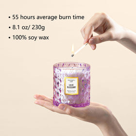 Chloefu LAN Lilac Blossoms wax detail highlights smooth, even melt and fragrance release