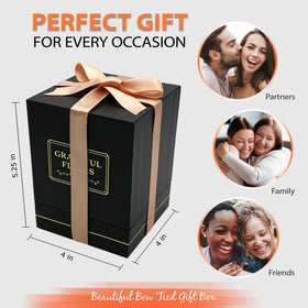 Chloe's Graceful Fleurs square gold-imprinted box featuring preserved roses.
