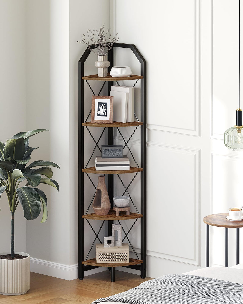CHOEZON 59.4 inch corner shelf with industrial design for space saving display