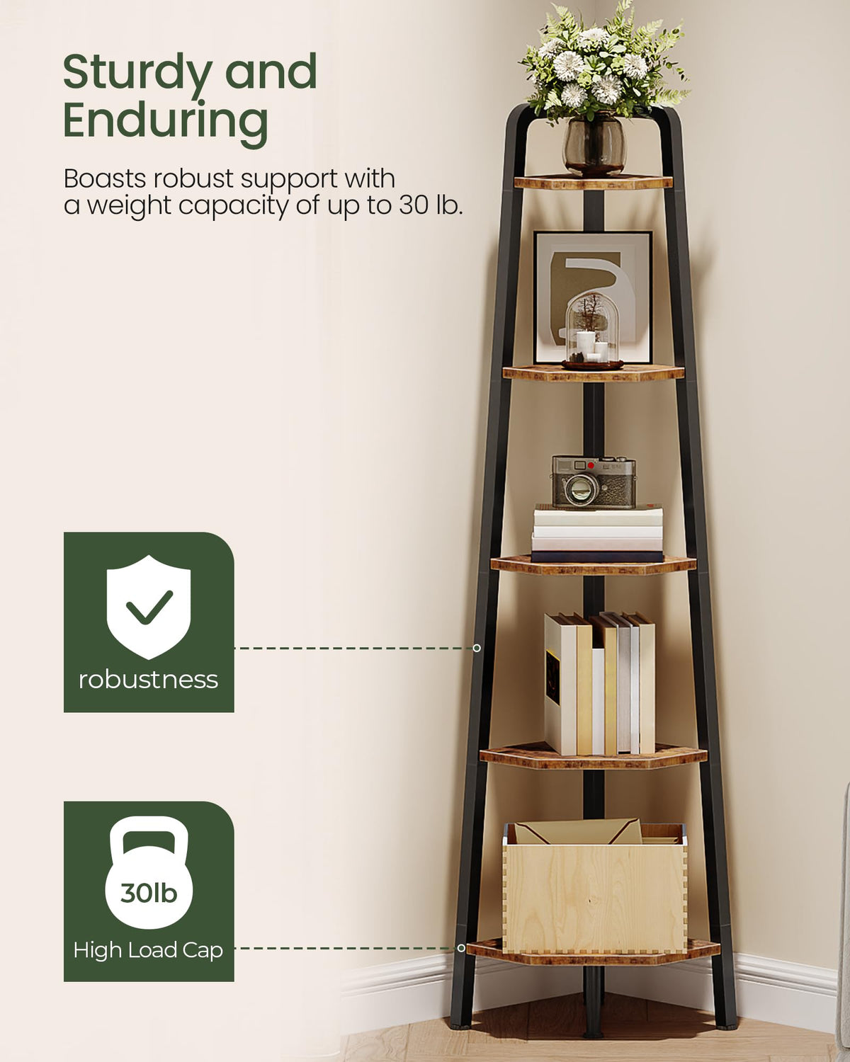 CHOEZON 59.6-inch tall shelf provides flexible storage for books and decor