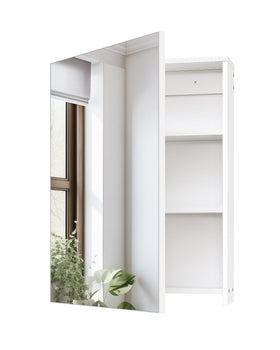 CHOEZON bathroom medicine cabinet front view showing wide mirror and ample storage.