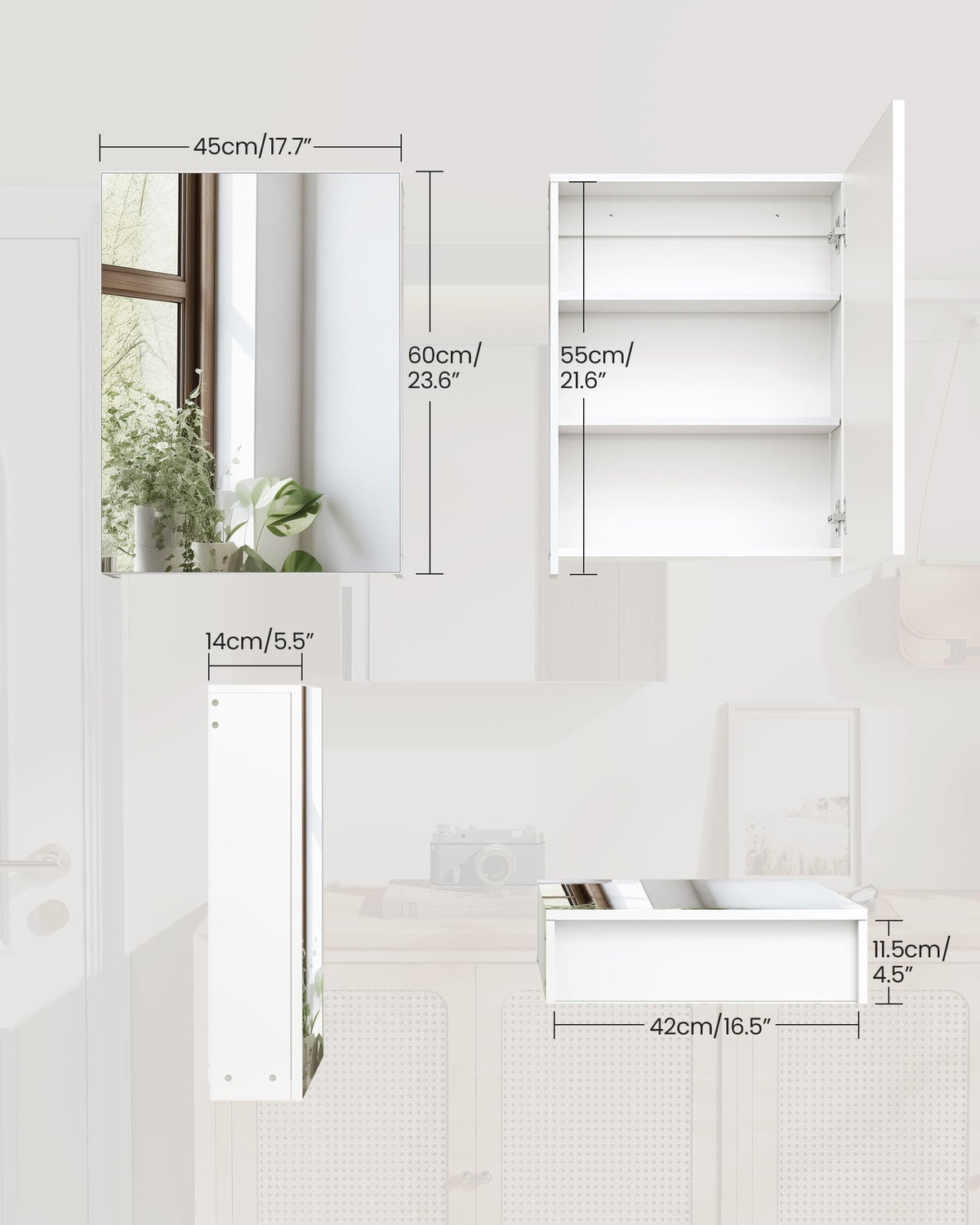 CHOEZON cabinet side view highlighting wall-mounted design for space efficiency.