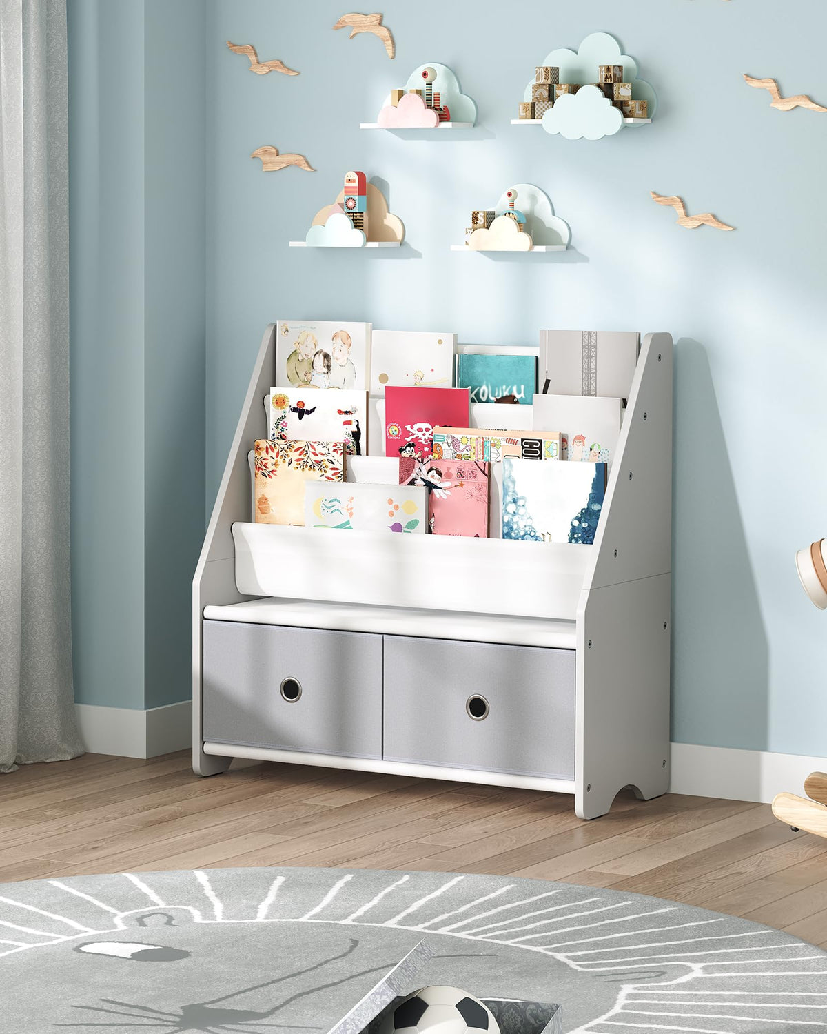 CHOEZON four-tier design maximizes book and toy capacity at a compact footprint.