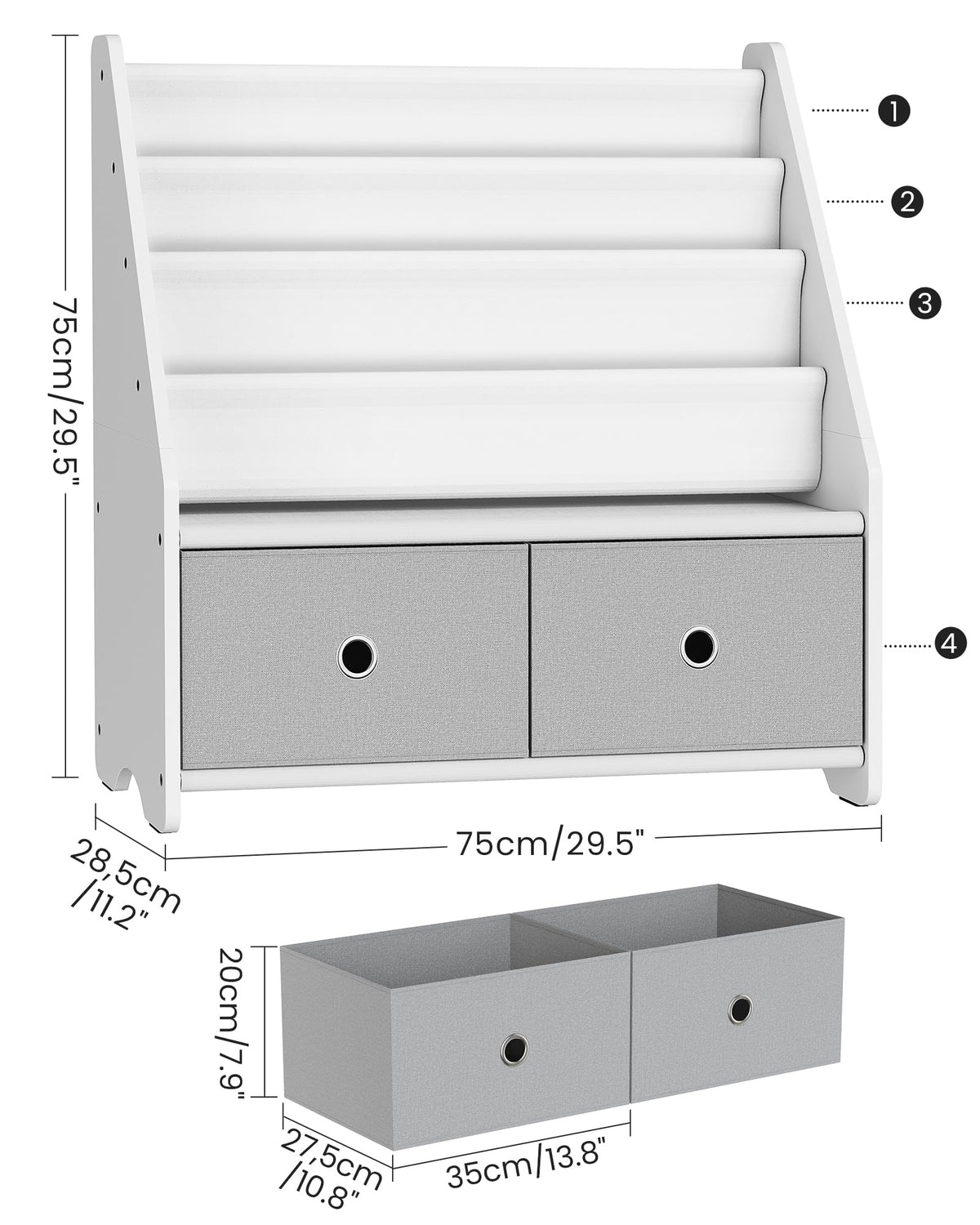 CHOEZON MCW06WT drawers and sling storage helps tidy small items.
