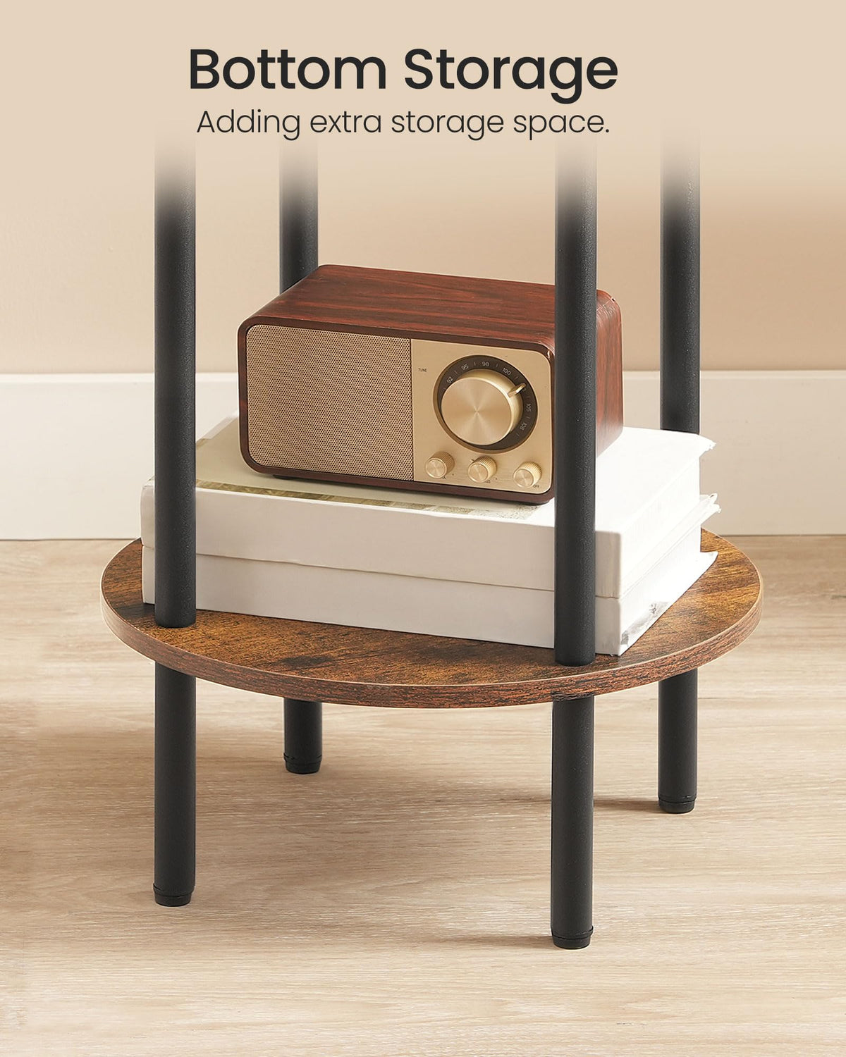 CHOEZON round side table fits small spaces beside sofa or bed