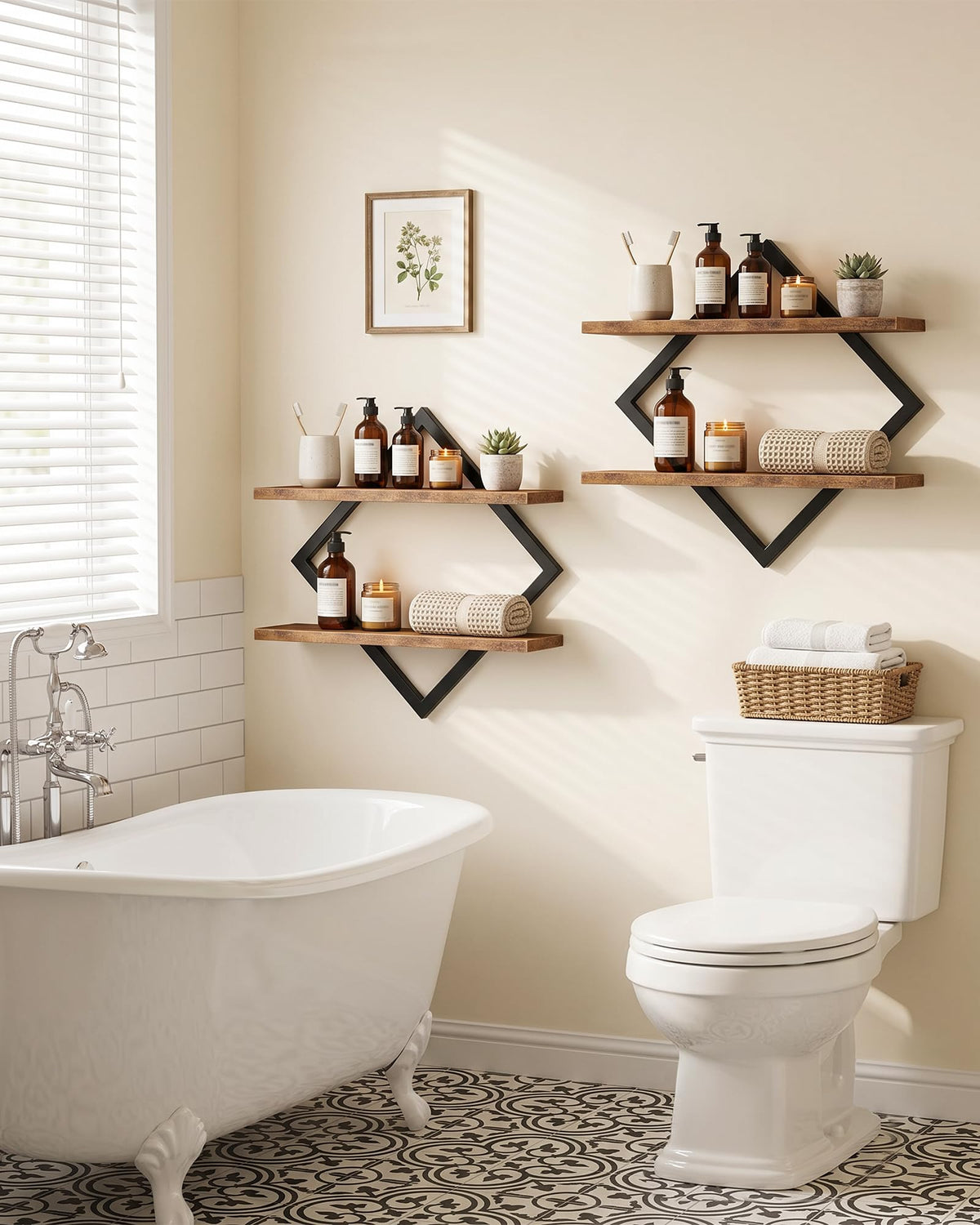 CHOEZON sturdy metal-wood construction supports daily essentials.