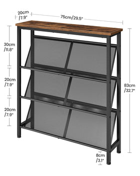 CHOEZON mesh shelves holding shoes and space for nine pairs