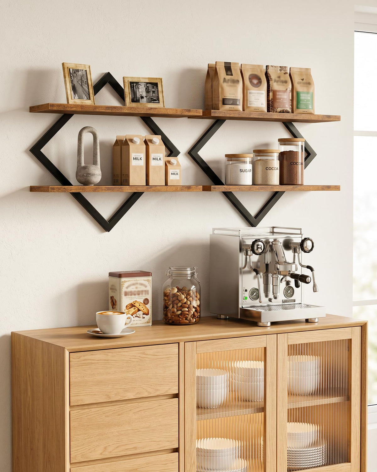 CHOEZON wall-mounted shelves offer easy installation and sturdy support.