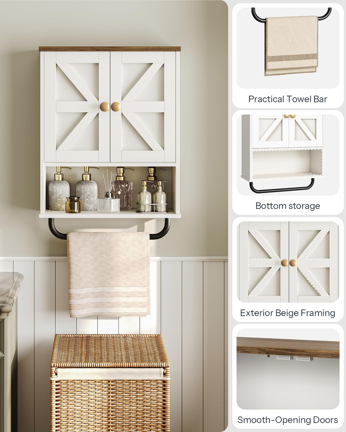 CHOEZON white-walnut finish cabinet blends rustic warmth with modern storage.