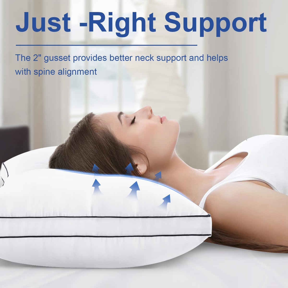 CHOKIT premium pillows king set 2, side sleeping, ideal alignment for side sleepers.