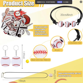 Cholemy baseball charm bracelet, adjustable and sturdy