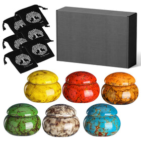 CHONOVO small urn glaze pattern 01 keeps ashes safely displayed.