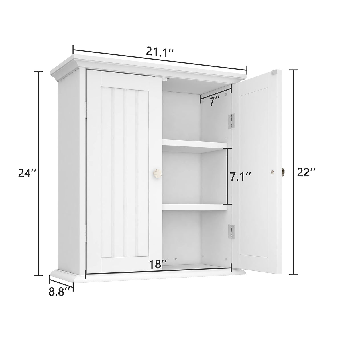 ChooChoo medicine cabinet with two doors in white finish for organized storage