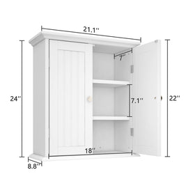 ChooChoo medicine cabinet with two doors in white finish for organized storage