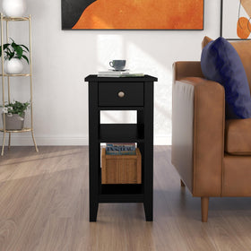 ChooChoo side table compact end table emphasizes a slim profile for small spaces.