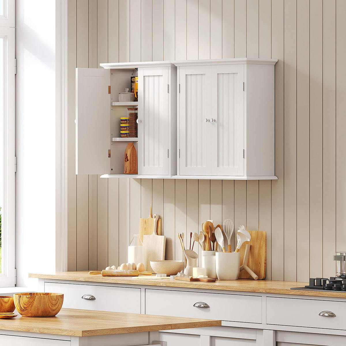 ChooChoo wall-mounted storage freeing counter space