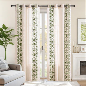 Chorowl Sage Green linen curtains texture closeup for soft look.