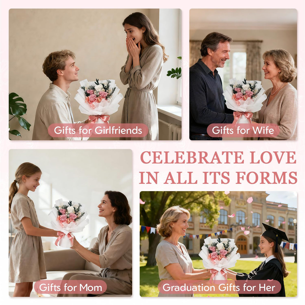 CHOSIAROSE allergy-safe elegance pollen-free and fragrance-free bouquet