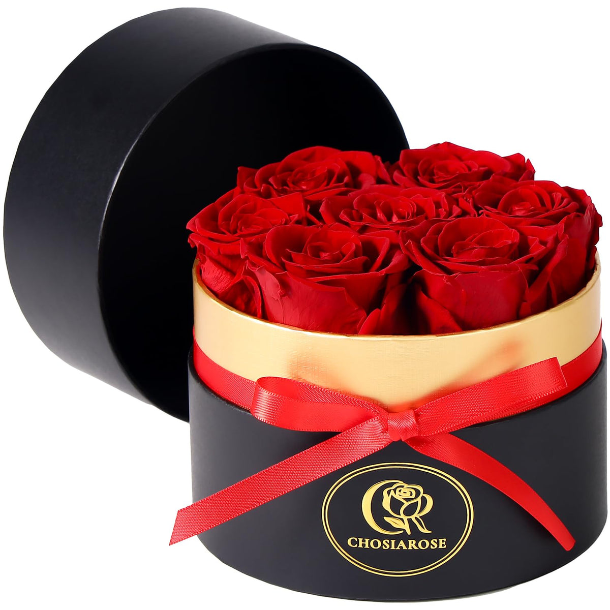 CHOSIAROSE seven preserved roses in a box for lasting décor and gifts