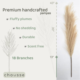 Boho decor idea with Chousse pampas grass tall 43-inch set.