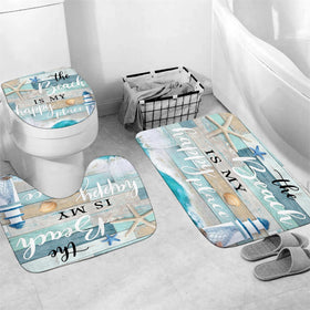 Chrainy toilet lid cover completing the nautical bathroom set