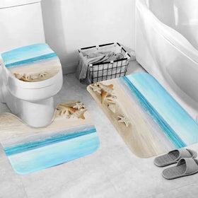 Chrainy toilet lid cover with cozy coastal look.