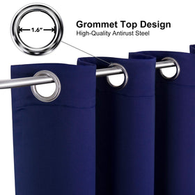 ChrisDowa two-panel navy blackout curtains for easy room darkening.