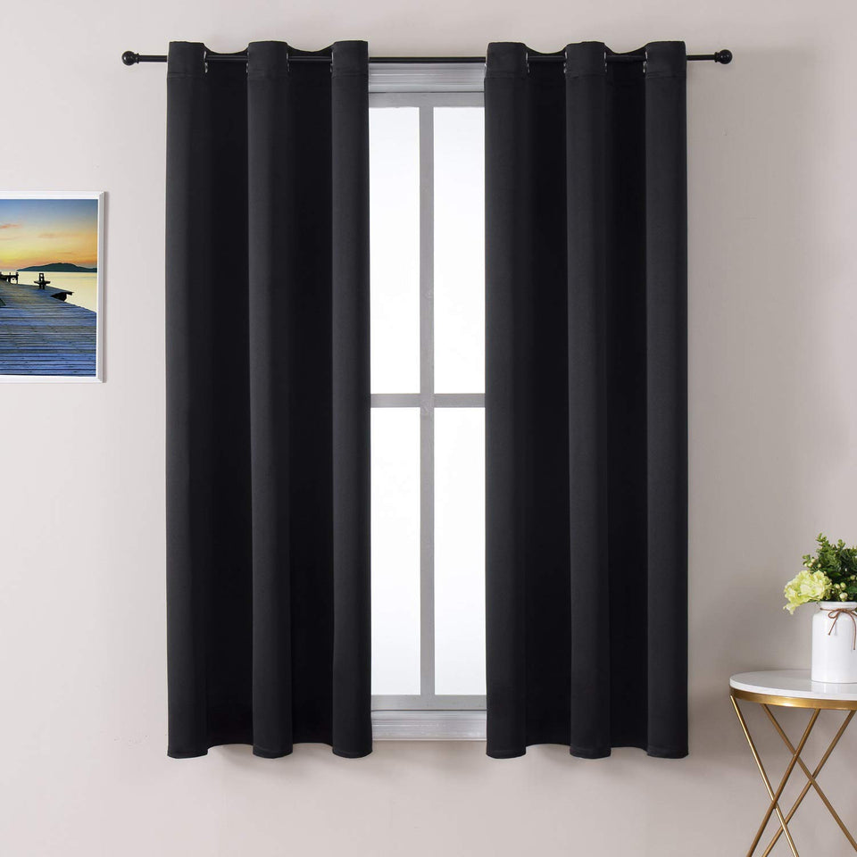 ChrisDowa blackout curtains two-panel front view showing room-darkening effect