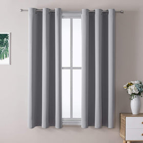 ChrisDowa blackout curtains with two light grey panels for easy installation and shade.