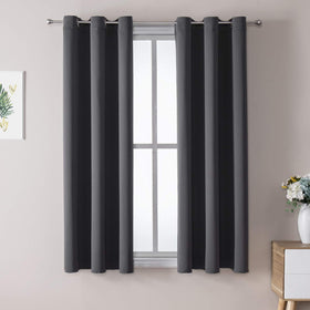 ChrisDowa blackout curtains with 2 panels and grommets ready for installation.