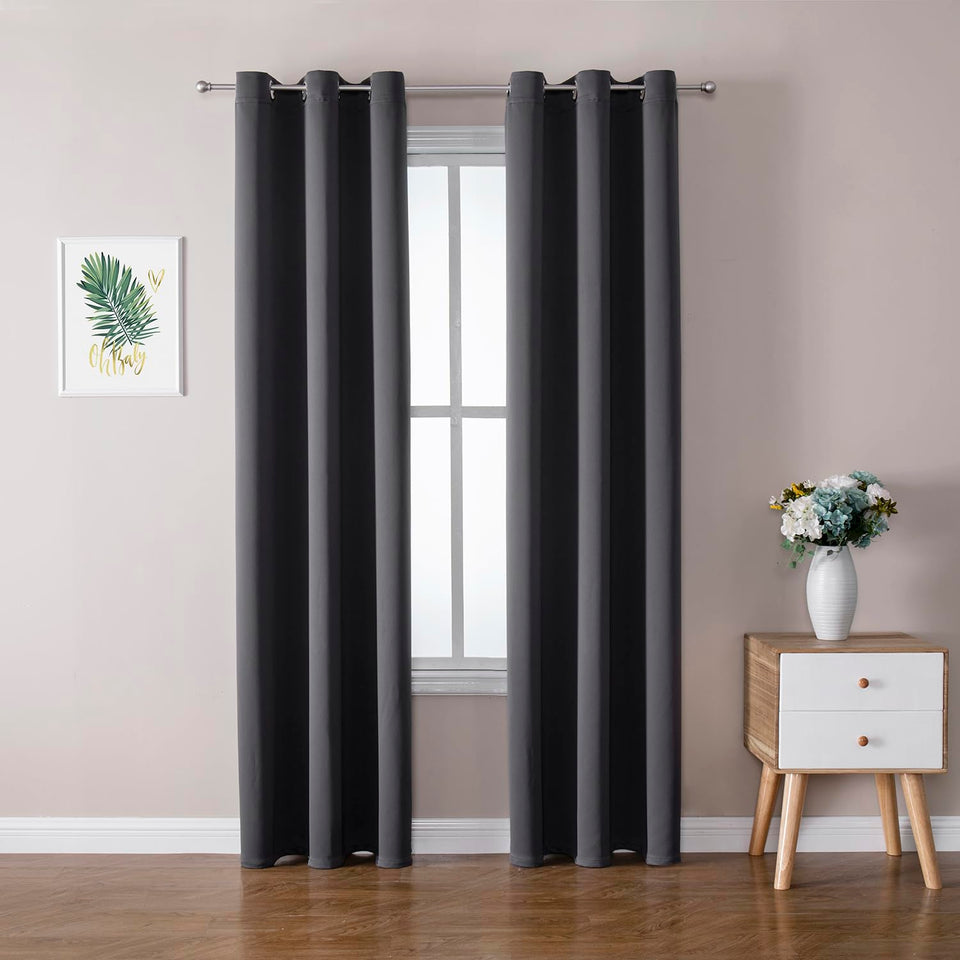 ChrisDowa blackout curtains close-up fabric texture for soft bedroom use.