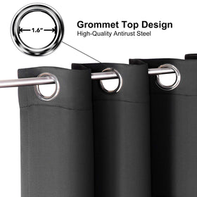 ChrisDowa blackout curtains top grommets illustrate easy mounting and modern look.