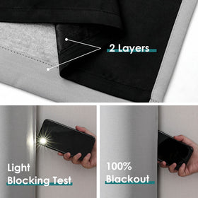 ChrisDowa blackout curtains grommets close-up for smooth operation